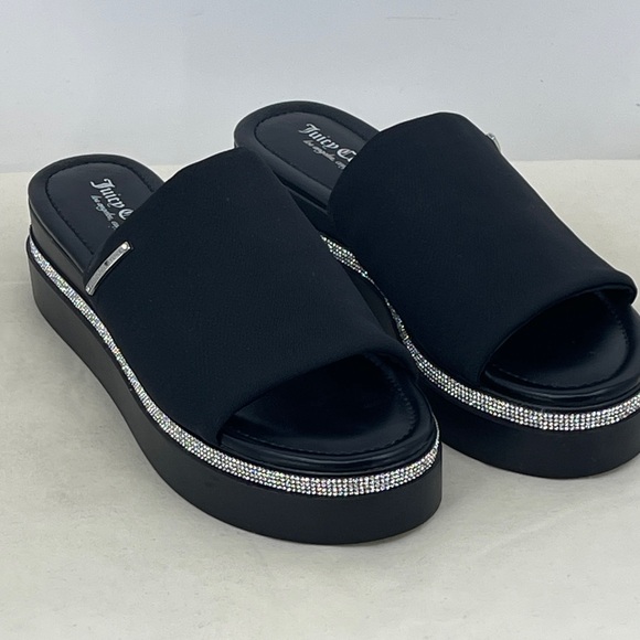 Juicy Couture Shoes - Juicy Couture Black Mules with Silver Trim WOMENS SIZE 9.5